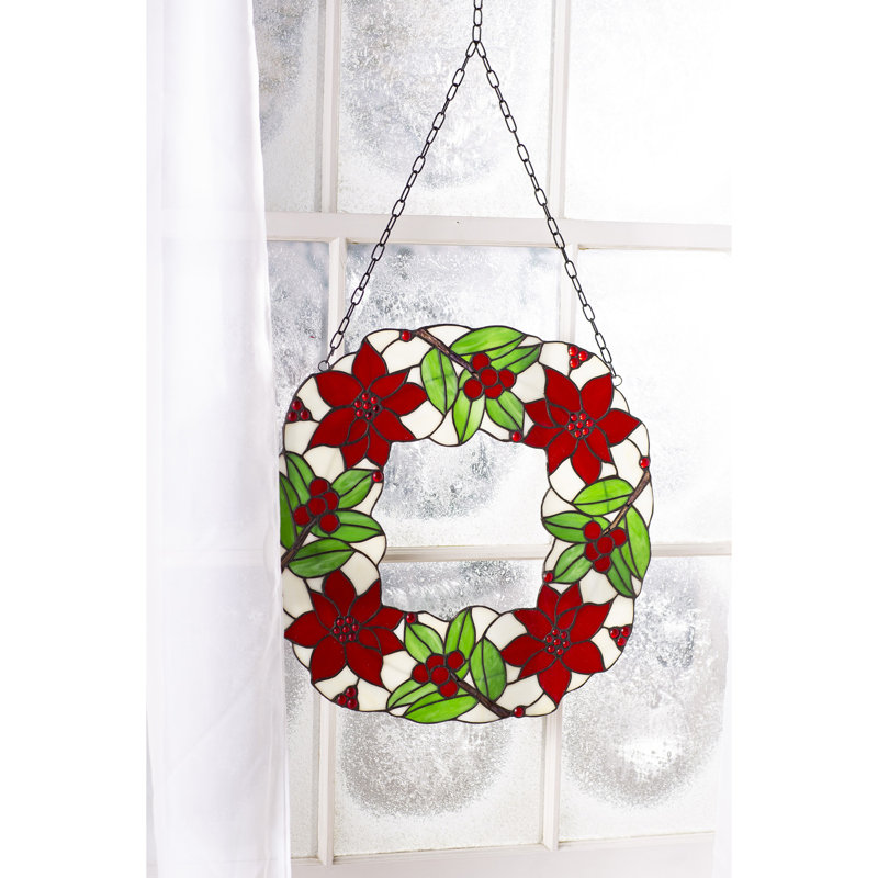 Couronne en faux poinsettia 18 po