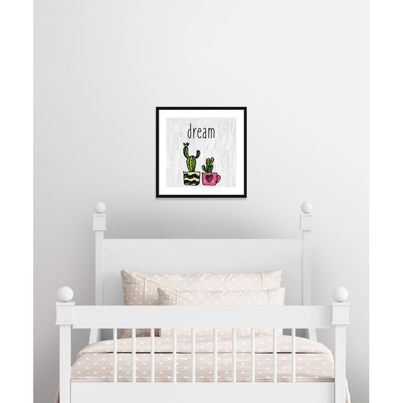 Cacti A' Framed Art, 22.5" H x 22.5" W x 1.18" D, Black Box Framed
