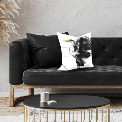 Heron - 18"x18" Throw pillow cover - Poly twill - Print on demand