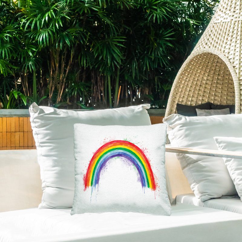 Stupell Industries Rainbow Splash Nature Printed Outdoor Throw Pillow Design By Ivacuddlymural