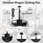 20.9" IP65 Waterproof Outdoor Caged Ceiling Fan with Dimmable LED Lights and Remote Control, Wet Rated Plug-in Ceiling Fan with 3 Colour LED Light