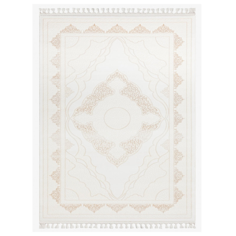 Tapis oriental en acrylique tissé à la machine Berenice, Rectangle 3 pi 11 po x 5 pi 11 po