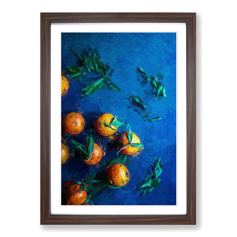 Fresh Oranges - Picture Frame Painting Print, Walnut Framed, 48cm H x 36cm W x 2cm D