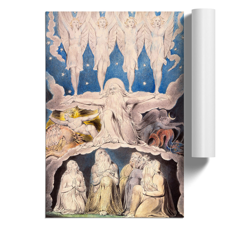When The Morning Stars Sang Together Butts Set by William Blake - No Frame Painting, 42cm H x 30cm W x 0.1cm D