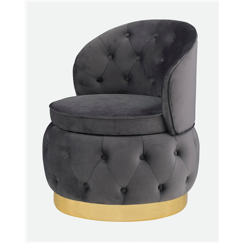 Chaise de rangement rotative à 360 degrés, Gris