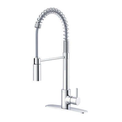 Gerber The Foodie Single Handle Pre-rinse Spring Pull Down Sprayer Kitchen Faucet In Chrome
