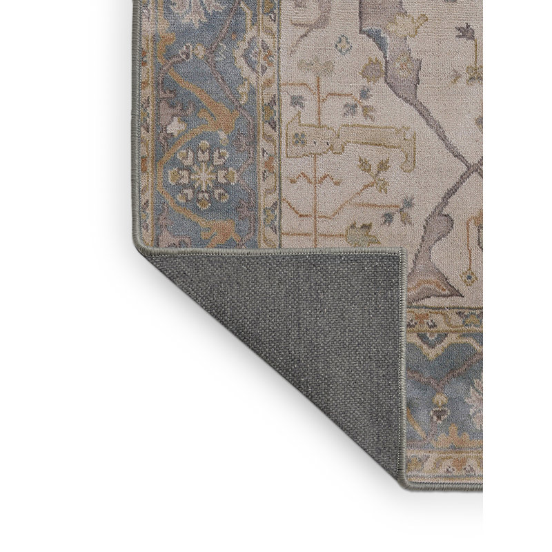 Tapis oriental beige / brun / bleu, Rectangle 7 pi x 9 pi