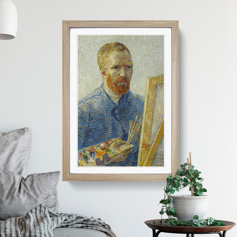 Self-Portrait Vol.6 by Vincent Van Gogh - Picture Frame Painting, 48cm H x 36cm W x 2cm D, Oak Framed