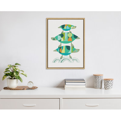 «Turtle Family» par Rachel Lee, 3 oiseaux, reproduction d'art sur toile encadrée