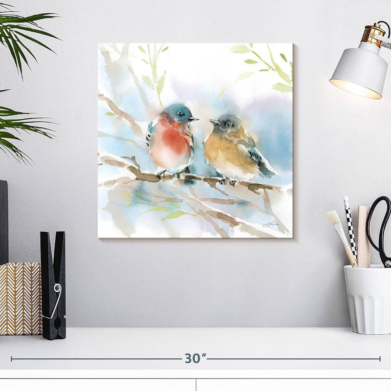 Brampt Bluebird Pair In Spring, 16" H x 16" W