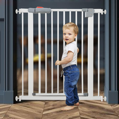 Barrière de sécurité à fermeture automatique pour bébé avec double verrouillage - barrière en métal réglable