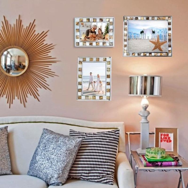 Cadre photo 5 x 7 en nacre - Brun