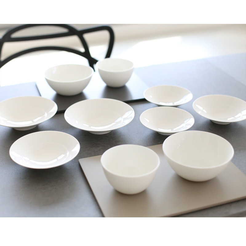 Service de vaisselle en porcelaine tendre 10 pièces Irisa, service pour 2