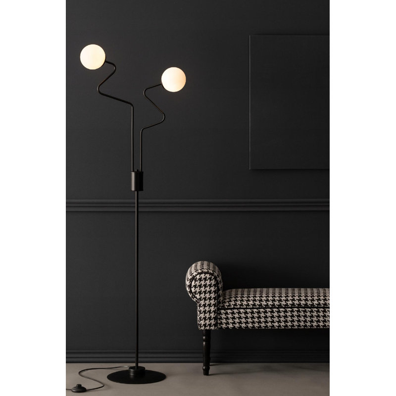 Glass Semi Flush Mount, Black
