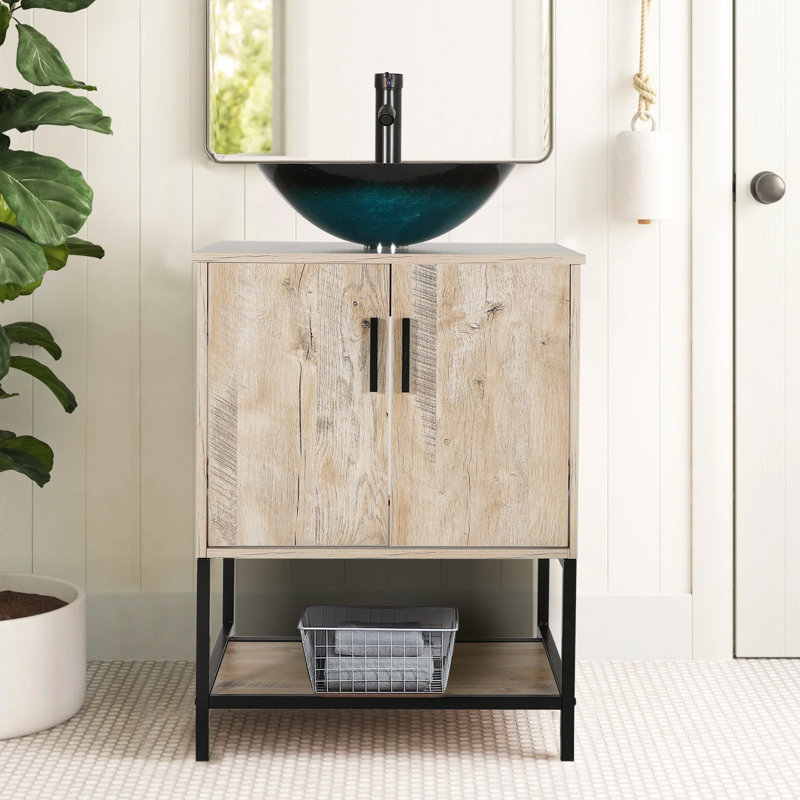 24" Single Bathroom Vanity Set, Oak