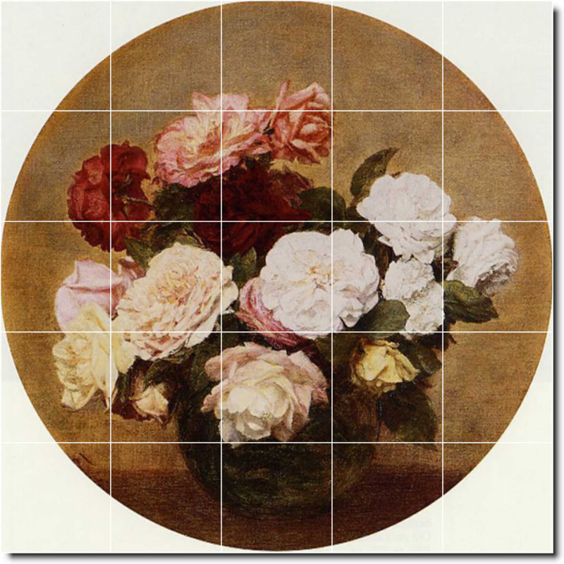 Carreau de peinture murale 40 po x 40 po 8 po x 8 po, Fleur 03066