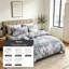 Ensemble de couette réversible noir et gris à motifs botaniques pour lit queen, 7 pièces dans un sac-134896203