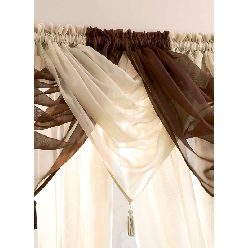 Maloy Solid Colour Pointed Window Pelmet, Cream
