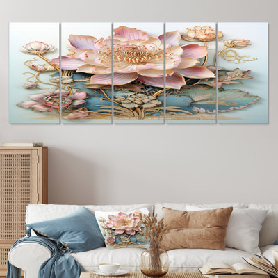 Kean - Lotus, art mural 5 pièces