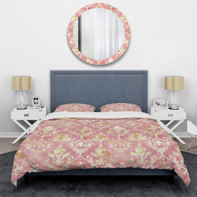 Pink Gold Glamour Damask - Glam Duvet Cover Set