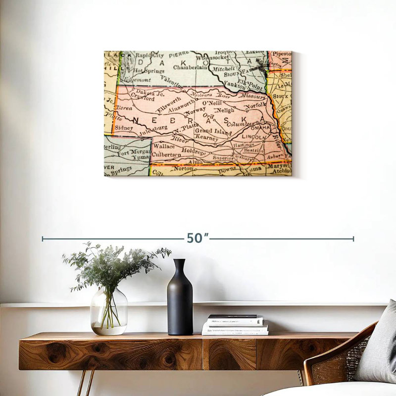 Carte du Albraska, style ancien, Aliaz, H 20 po x l 30 po