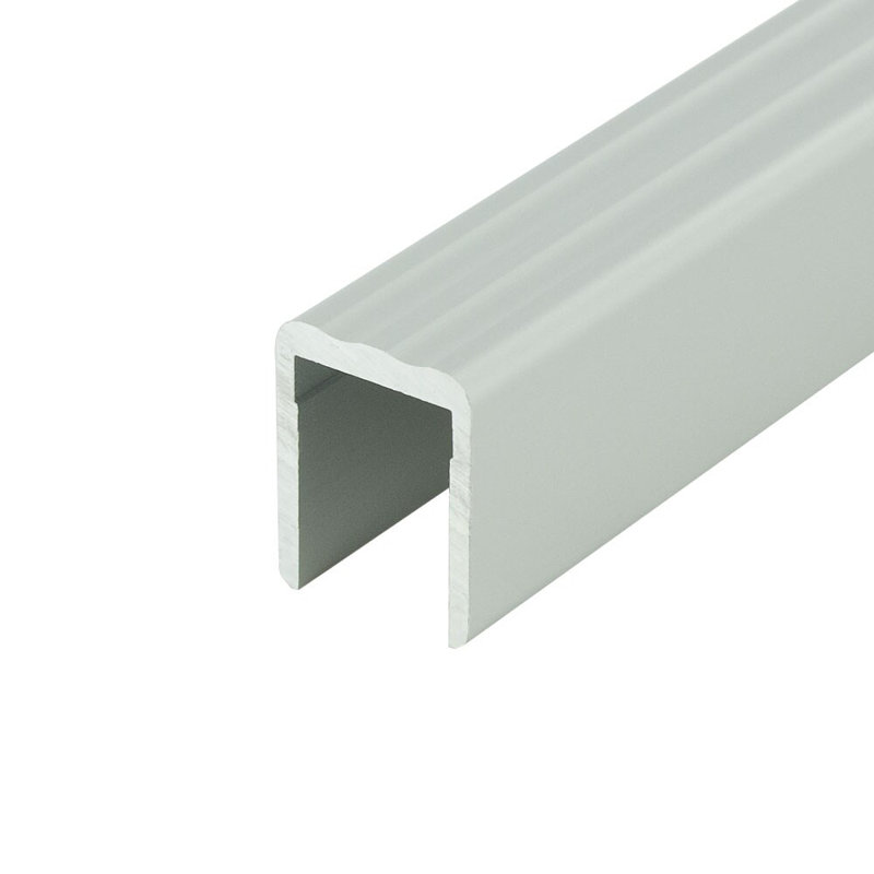 Moulure de profilé en U 1/2 po en aluminium sans tablette en arc | Paquet de (13) longueurs de 96 po, Clair
