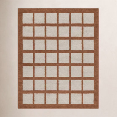 Hand-Tufted Geometric Wool Rug