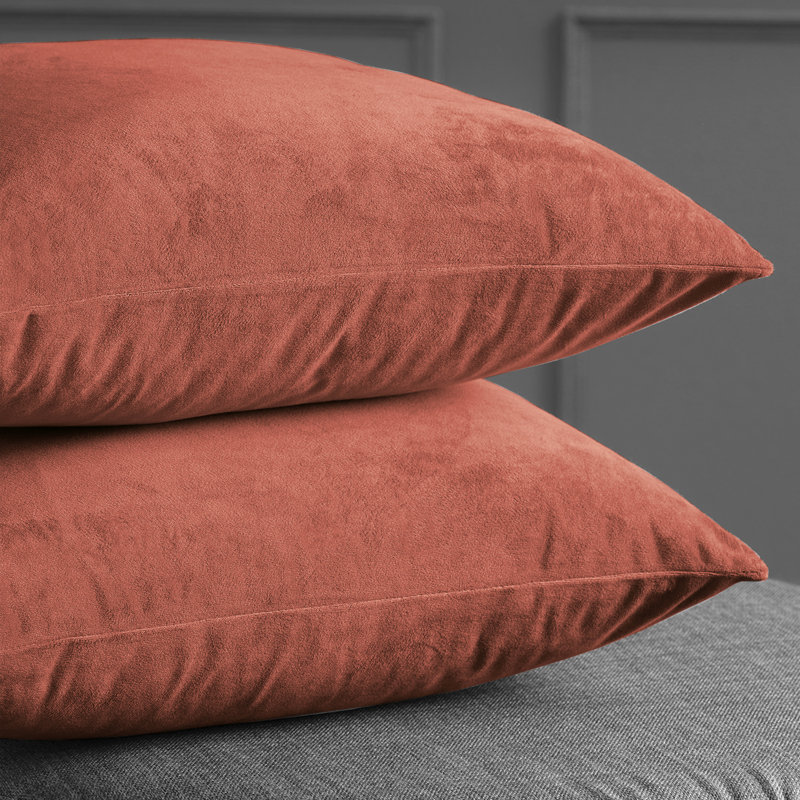  Housses de coussin Signature en velours - Housses de coussin décoratives, Rouille cramoisie