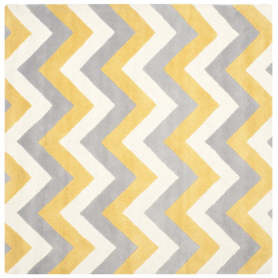 Sanyla Hand Tufted Wool Chevron Rug