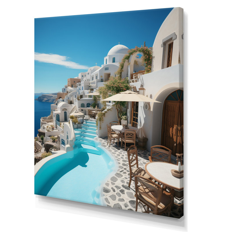 «Grèce Santorini Beautiful Cityscape II - Landscape & Nature», reproduction d'art sur toile PT72616