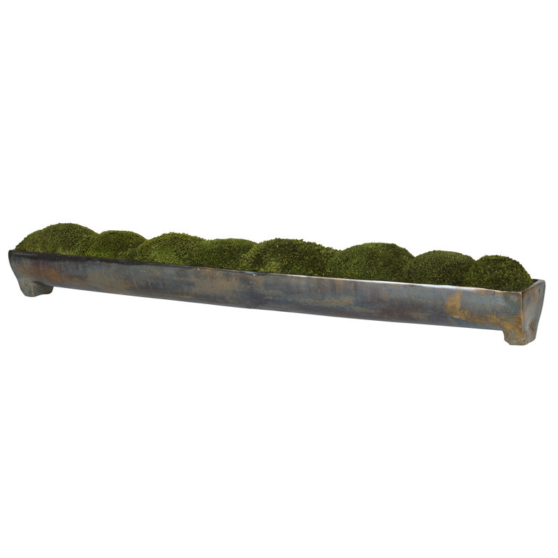 Large Brown Aluminum Moss Centerpiece with Bronze Finish