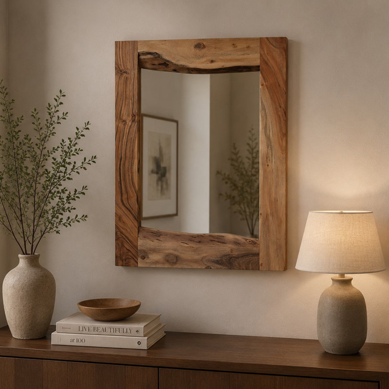 Miroir mural en bois massif Beames