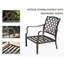 Ensemble de 7 chaises de patio avec table en métal, chaises et coussins bleu marine, étable pour pelouse de jardin