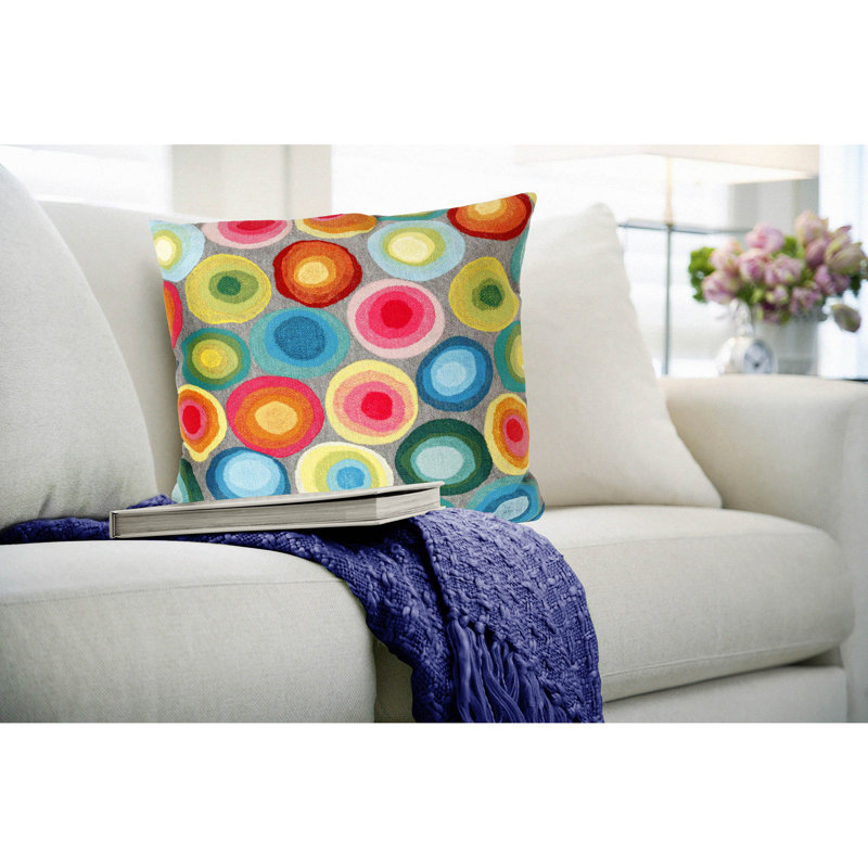 Puddle Dot Throw Pillow, Grey