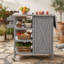 Îlot de cuisine pliable pour l'extérieur avec armoire de rangement, tablettes ouvertes et porte-serviettes-133215777