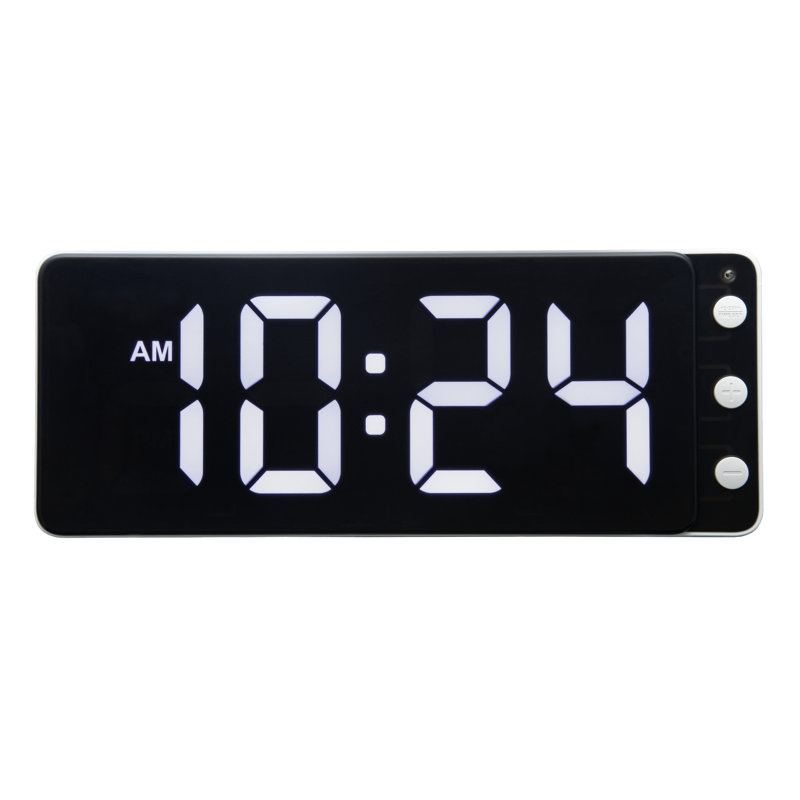 Digital Resin Electric Tabletop Clock White