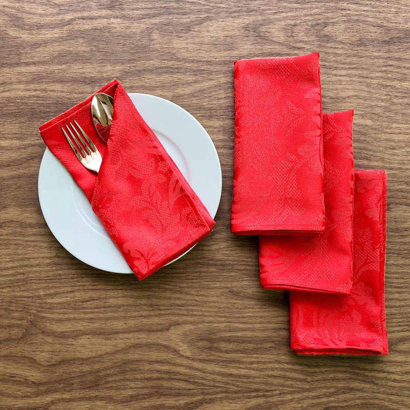 Serviette 18 po jacquard, Rouge