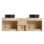 Meuble-lavabo mural 60 po avec lavabo d'art en céramique et 1 tablette de rangement, porte à fermeture en douceur