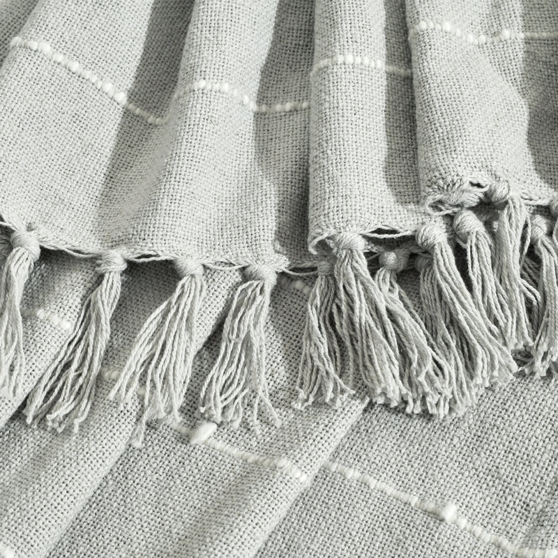 Jeté à franges Lanigan Westwick, Gris pale