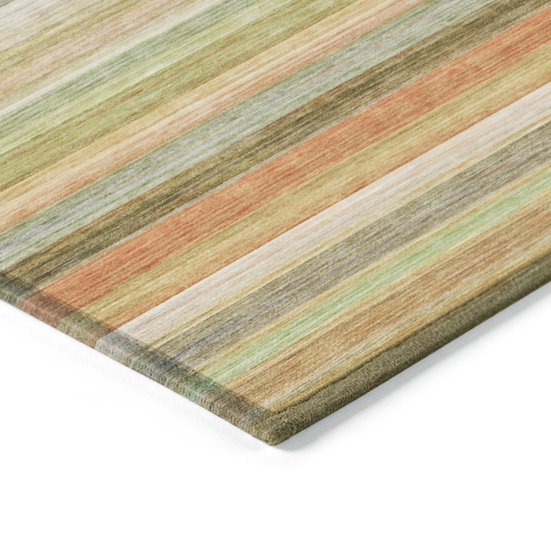 Kinslee Flatweave Washable Striped Indoor / Outdoor Rug, Rectangle 3' x 5'