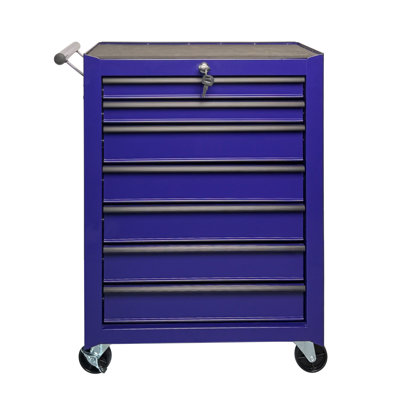 Coffre à outils roulant en métal avec 7 tiroirs, armoire à outils à 7 tiroirs avec glissières à roulement à billes de 20 po, rangement pour boîte à outils en acier | 20,80 po x 13,00 po x 28,90 po | Acier | Coffre à outils | Mauve