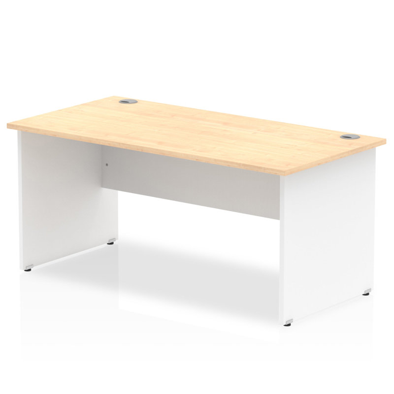 Impulse Computer Desk, White, 73cm H x 160cm W x 80cm D, Beige