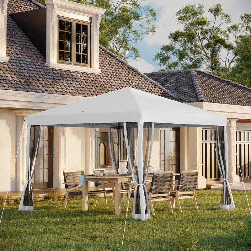 10 pi. L 10 pi. D Pavillon de jardin en métal, Crème, crème