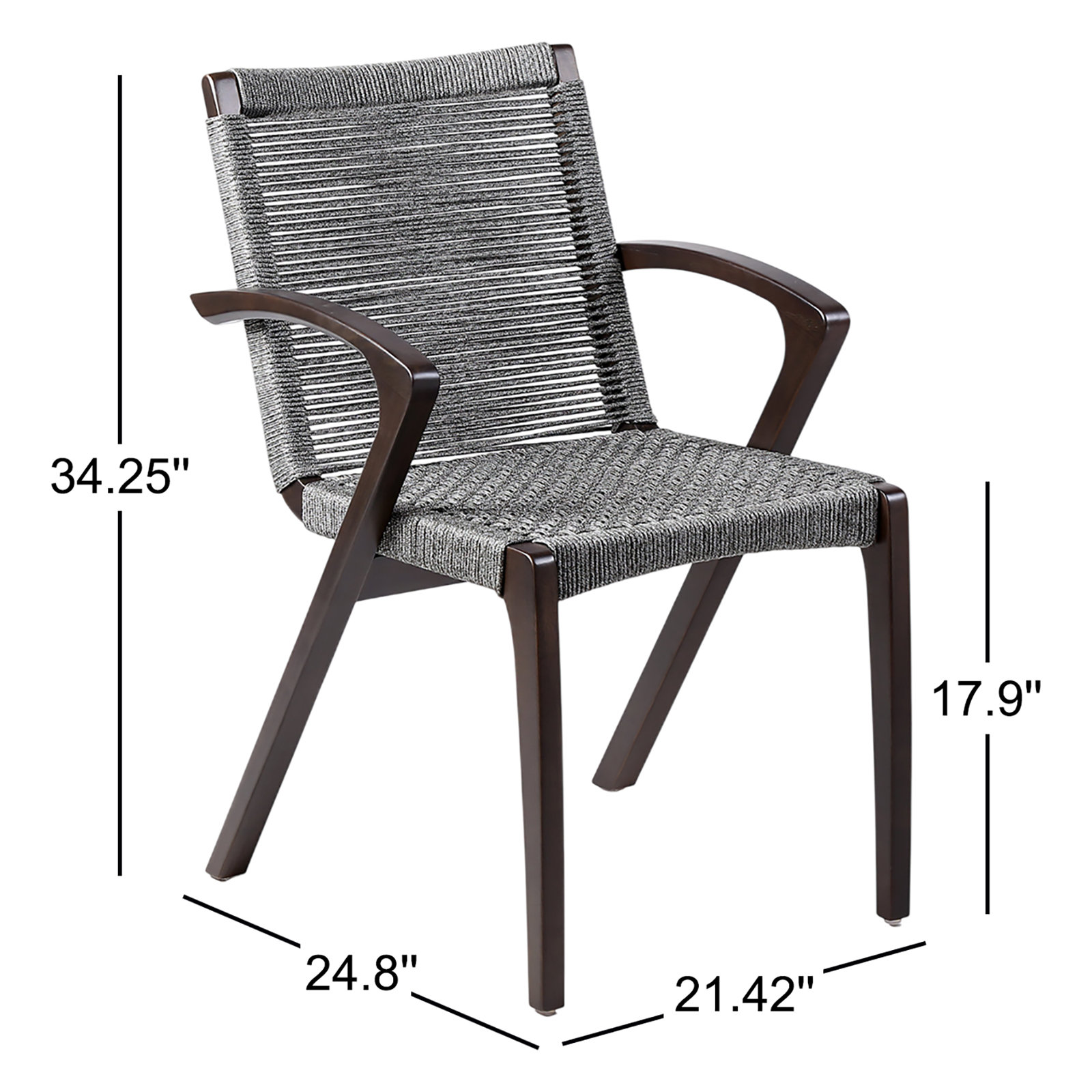 Eucalyptus Patio Armchair, Eucalyptus/Gray