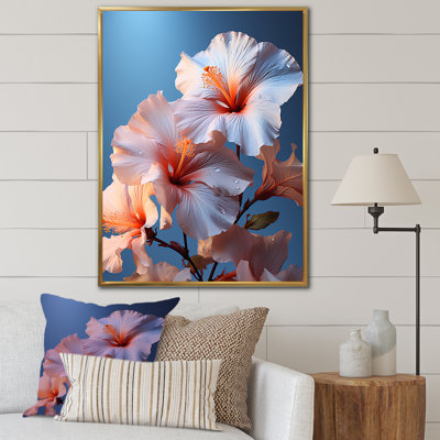 «Colorful Hibiscus Modern Blooming», reproduction sur toile