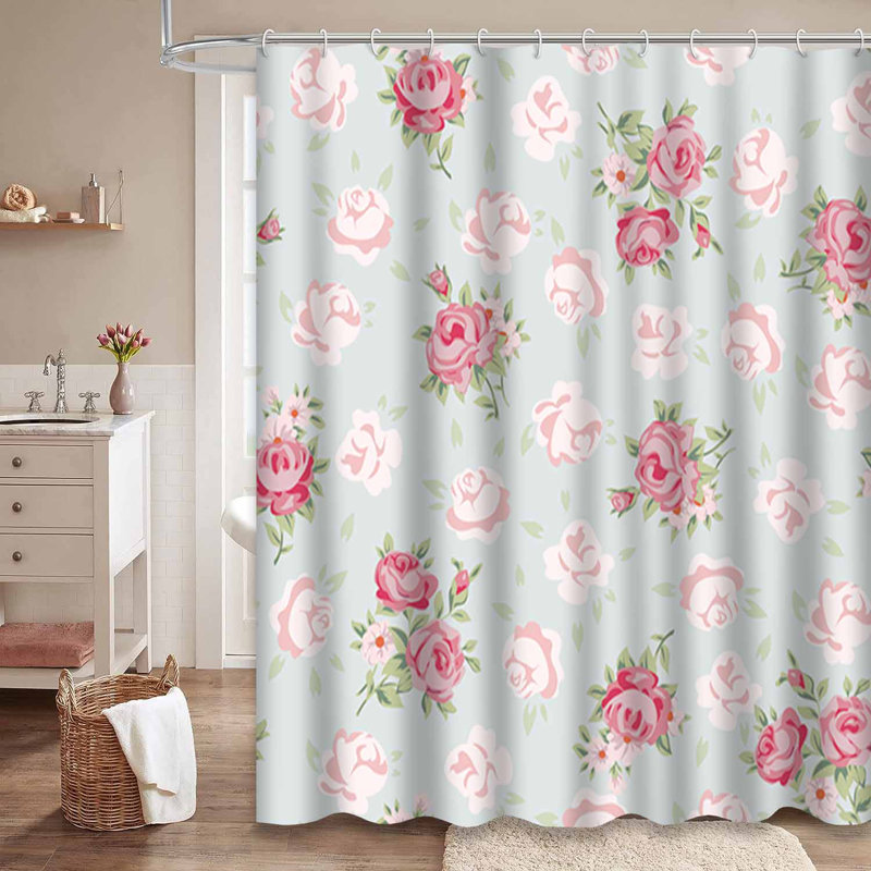 Rideau de douche Shabby Chic Roses, L 72 po x l 72 po