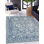 Tapis bleu en laine et en bambou à motif géométrique Ava Agra