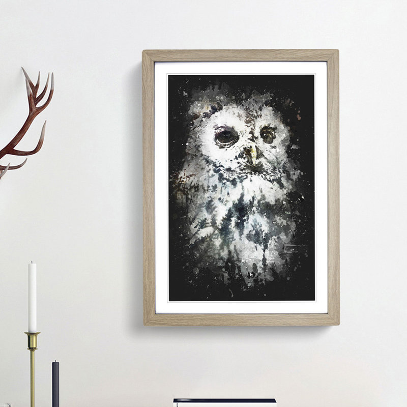 Tawny Owl - Framed Print, 87cm H x 62cm W x 2cm D, Oak Framed