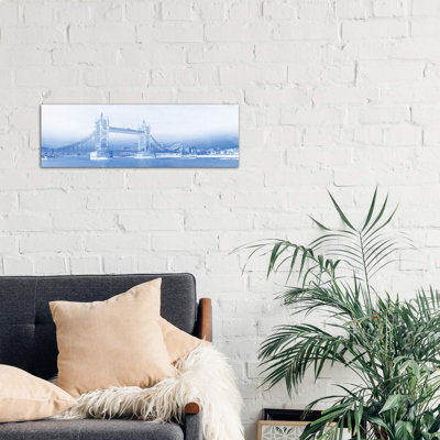 Tower Bridge On Thames River, London, England - No Frame Panoramic Print on Canvas