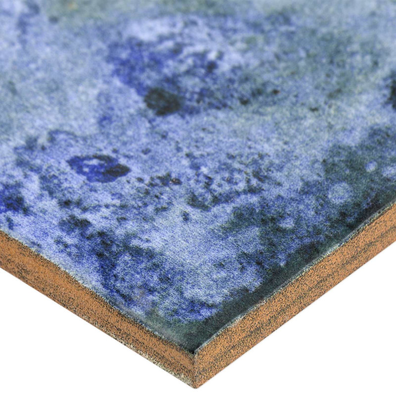 Angela Harris Dunmore Blu 8X8 Matte Ceramic Floor Tile, Dark Blue